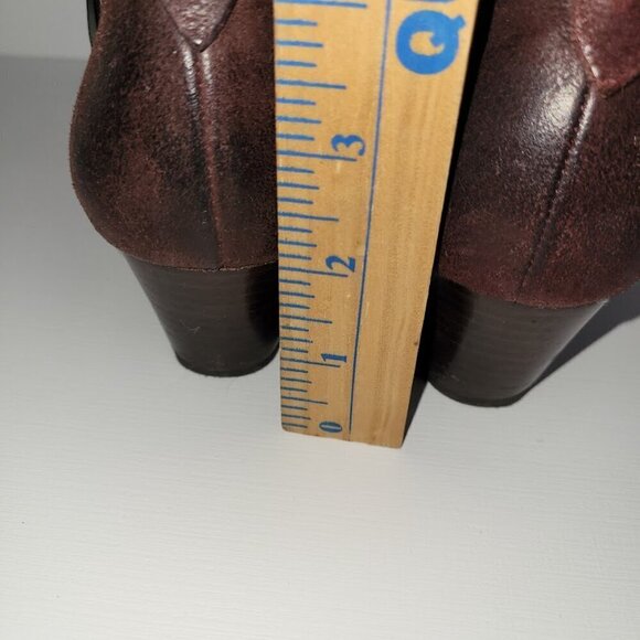 Franco Sarto Greco Ankle Boots Burgundy Suede Leather Zip Booties Womens SZ 6.5 - Picture 6 of 12